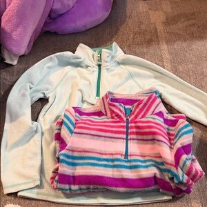 Striped and Solid Quarter-Zip Pullovers girls 7-8